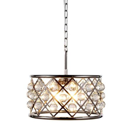 LIGHTING BUSINESS 16 Dia. x 9 H in. Madison Pendant Lamp - Polished Nickel, Royal Cut Crystal Clear LI284808